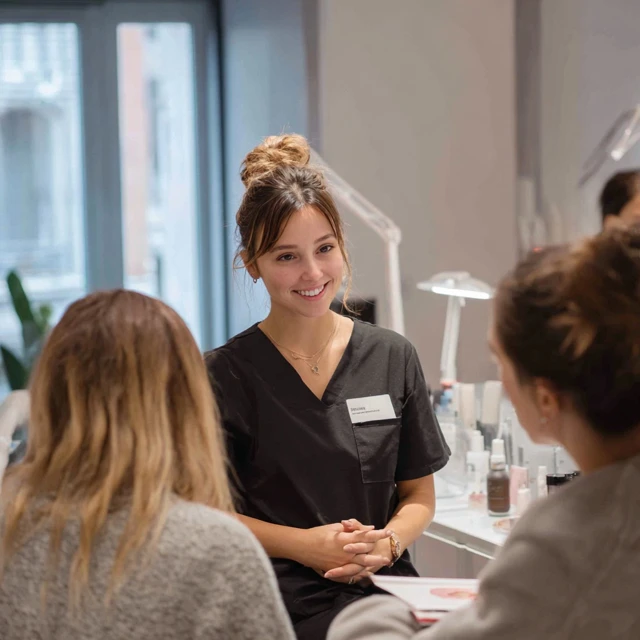 Beauty Salon Interior Scene with Clients