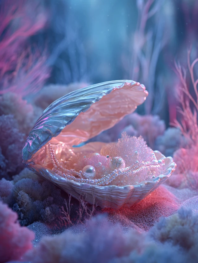 Underwater Fantasy Clam Shell Pearls