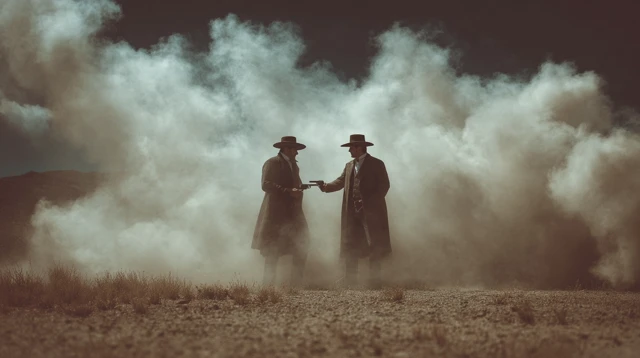 Western Duel Two Gunslingers in Tombstone Arizona