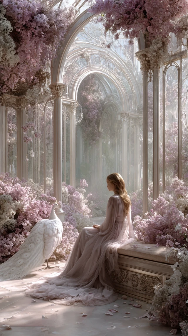 Majestic Woman in Crystal Palace Fantasy Art