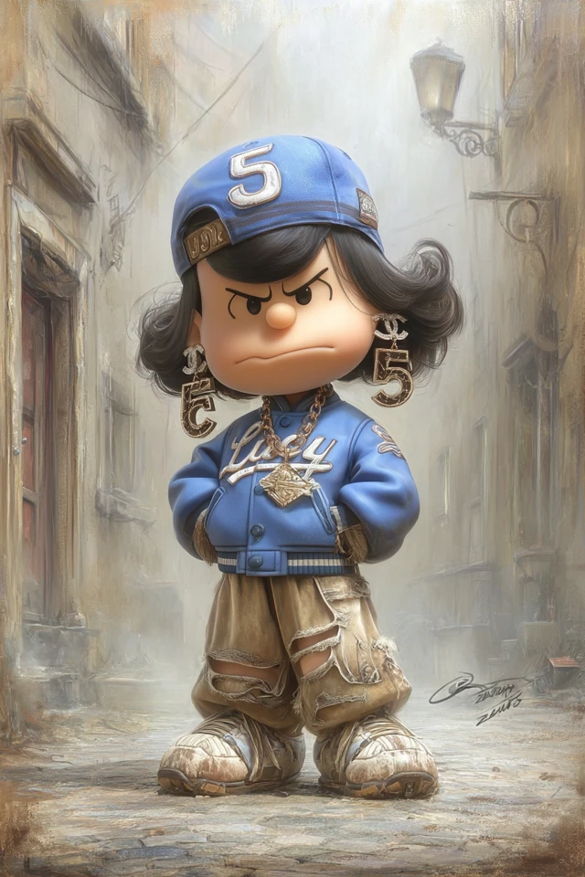 Lucy from Peanuts Street Style 3D Art