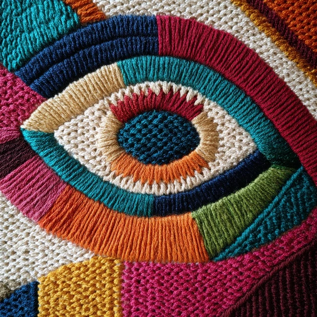 Crochet Tapestry Colorful Circle Pattern