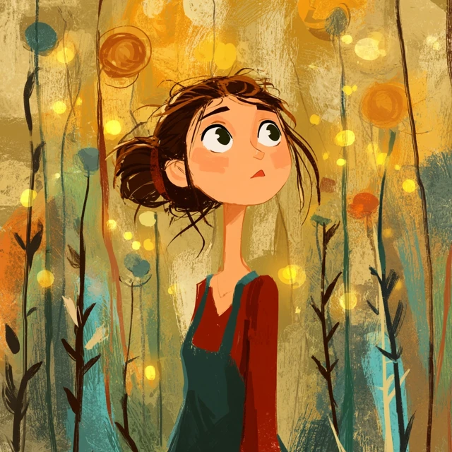 Contemplative Girl Portrait Painting