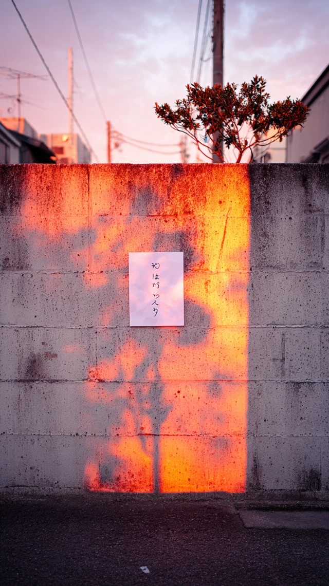 Japanese Street Scene Sunset Note Wall