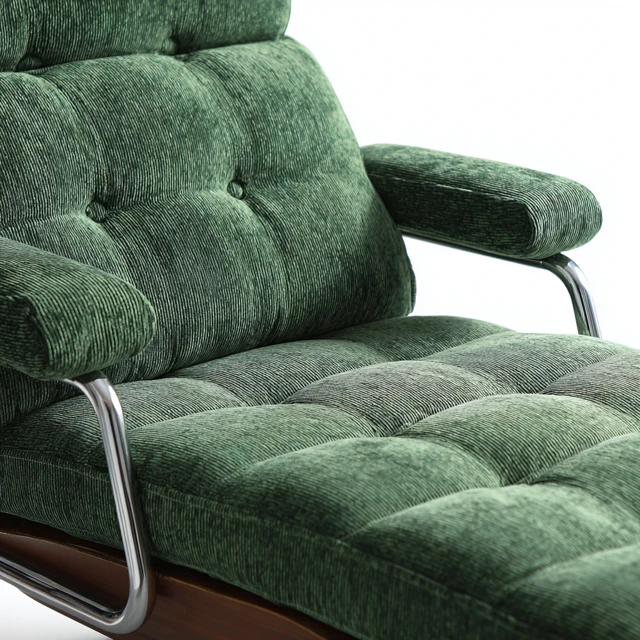 Luxurious Velvet Chair with Metal Frame