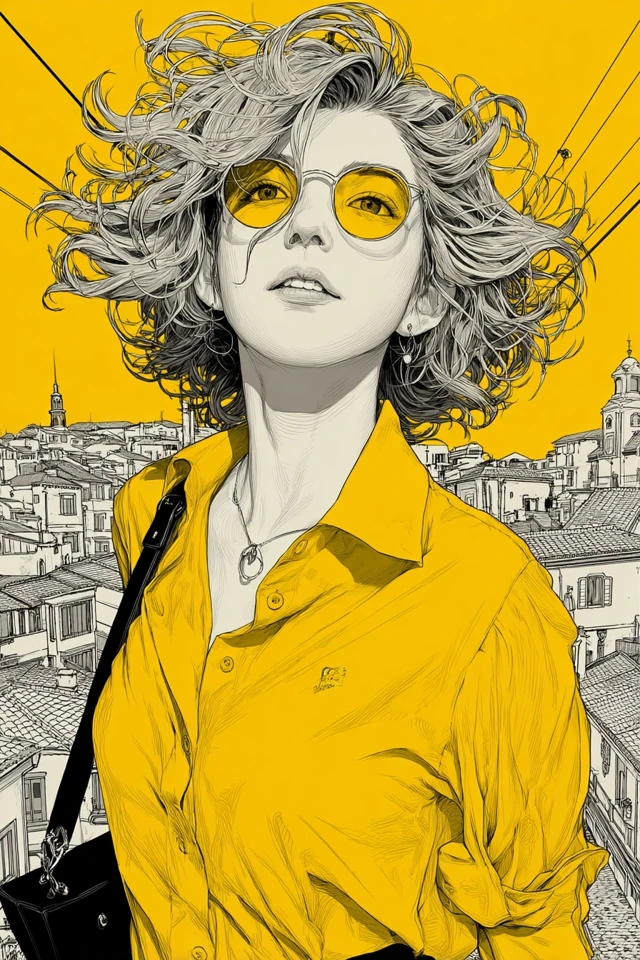 Graphic Novel Art Woman Minimalist Style