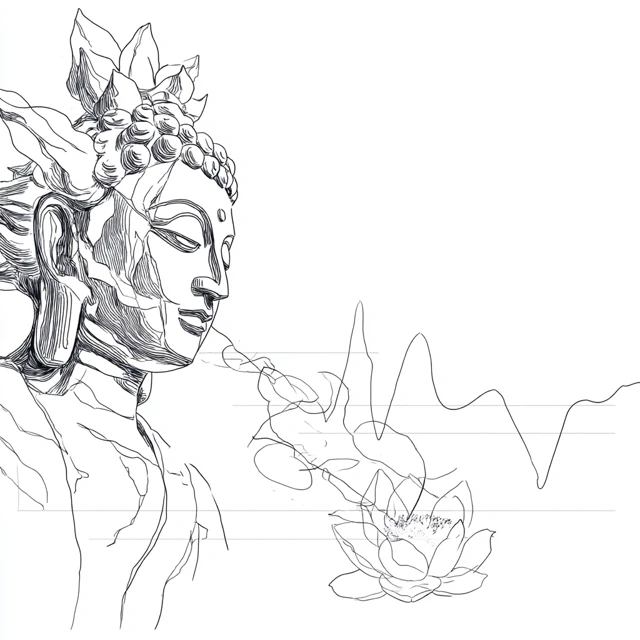 Zen Meditative Figure Line Art
