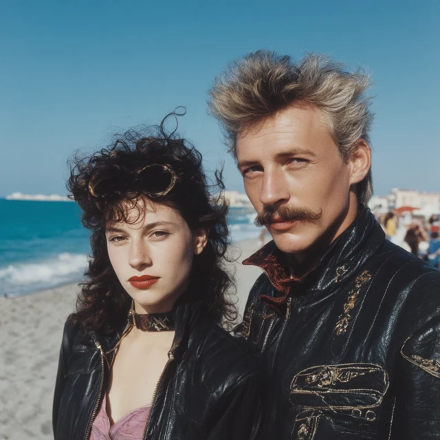 1980s Italian Beach Photo Couple
