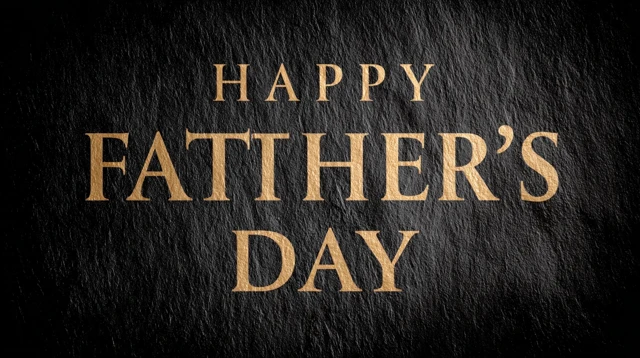 Fathers Day Gold Text on Dark Slate Grey Background
