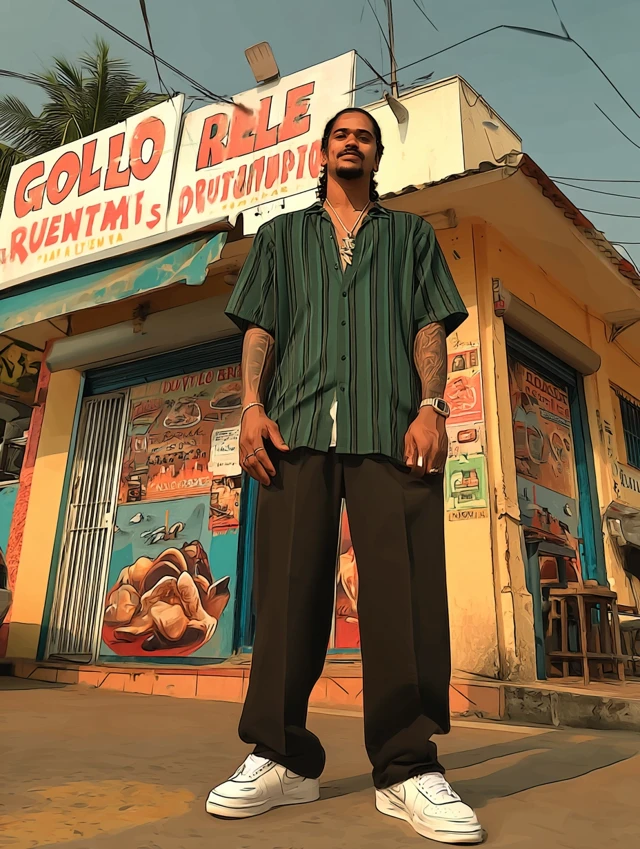 Dominican Rapper Street Art Album Cover