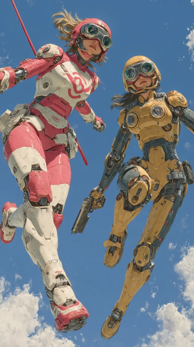 Sci-Fi Duel: Two Girls in Cyberpunk Combat