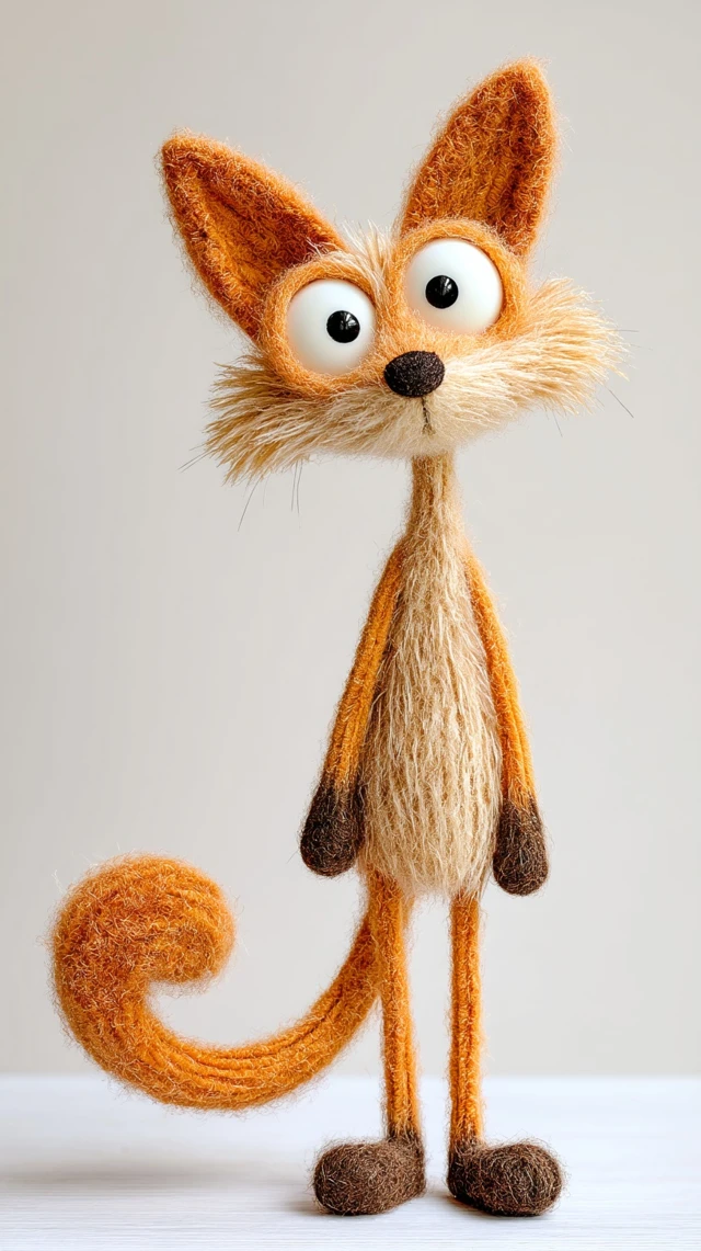 Cute Stuffed Fox Pixar Style