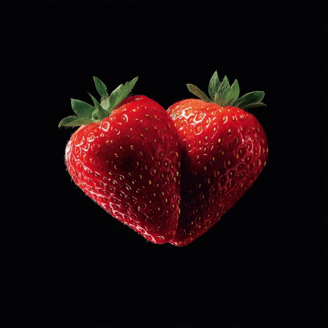 Strawberry Heart Photo Realistic Image