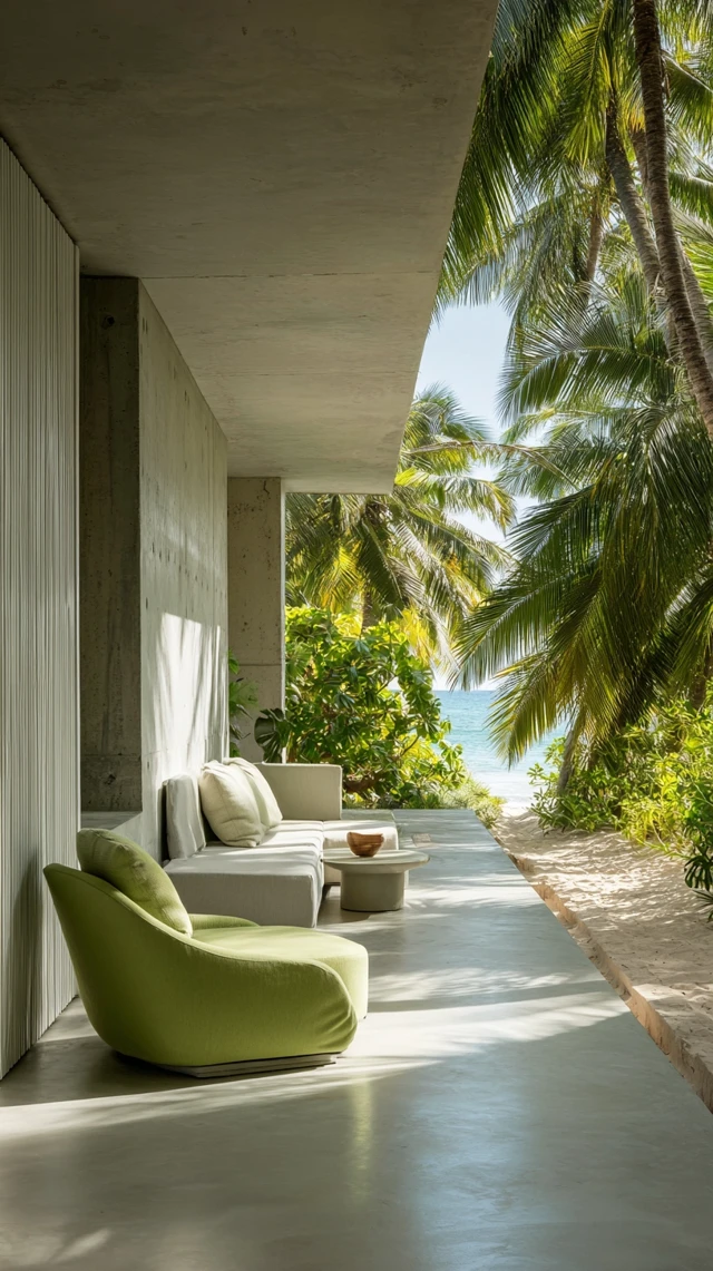 Minimalist Beach House Deck Tropical Paradise