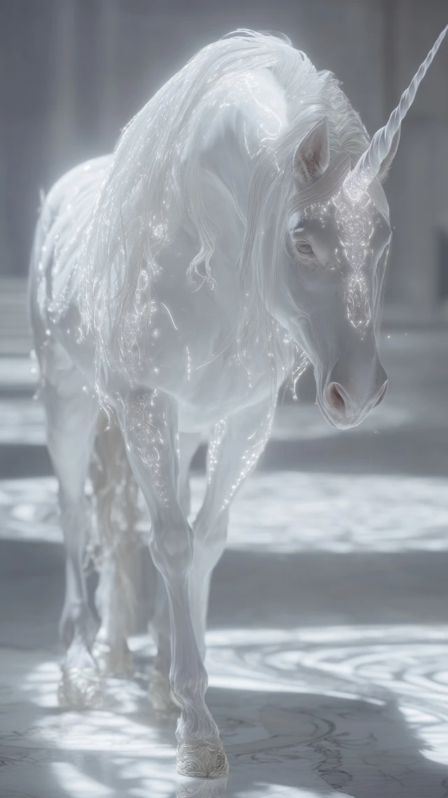 Holy Unicorn Pure White Divinity in Radiant Light