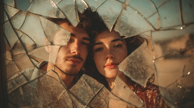 Broken Photo of a Couple Separation