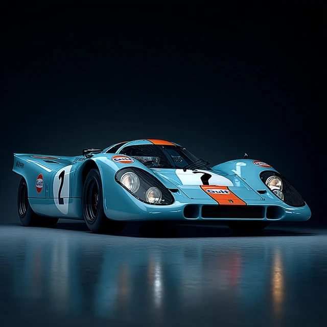 1970s Porsche 917K Gulf Racing Car