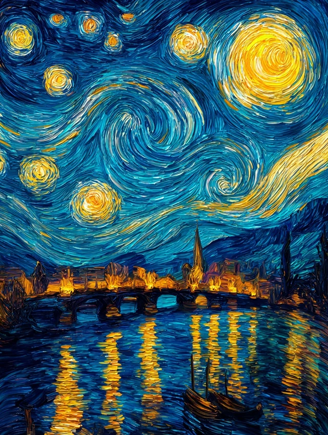 Starry Night Painting by Van Gogh