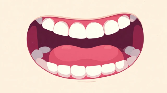 Cartoon Mouth Illustration for Teeth Brushing Game
