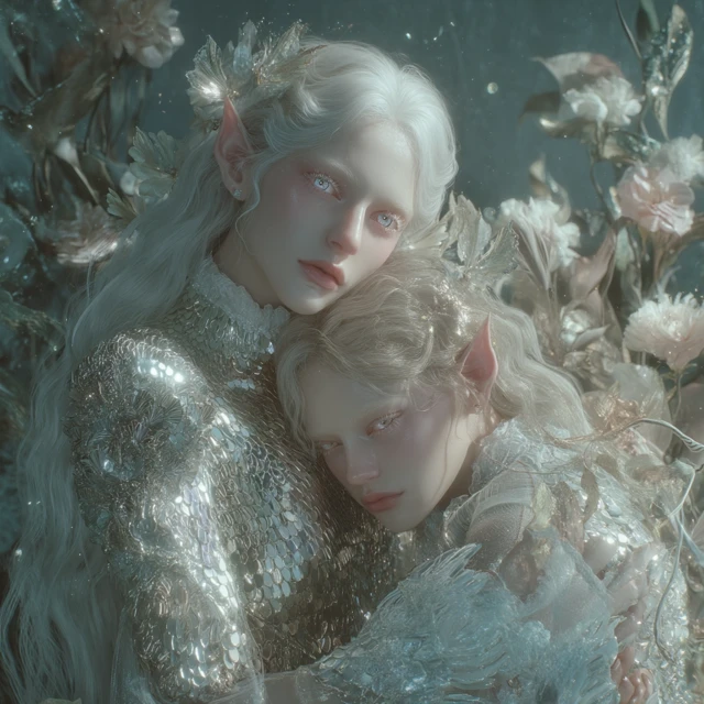 Elven Queen and Prince Dreamlike Portrait