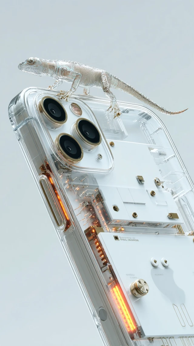 iPhone Lizard Art Transparent Design 3D Render