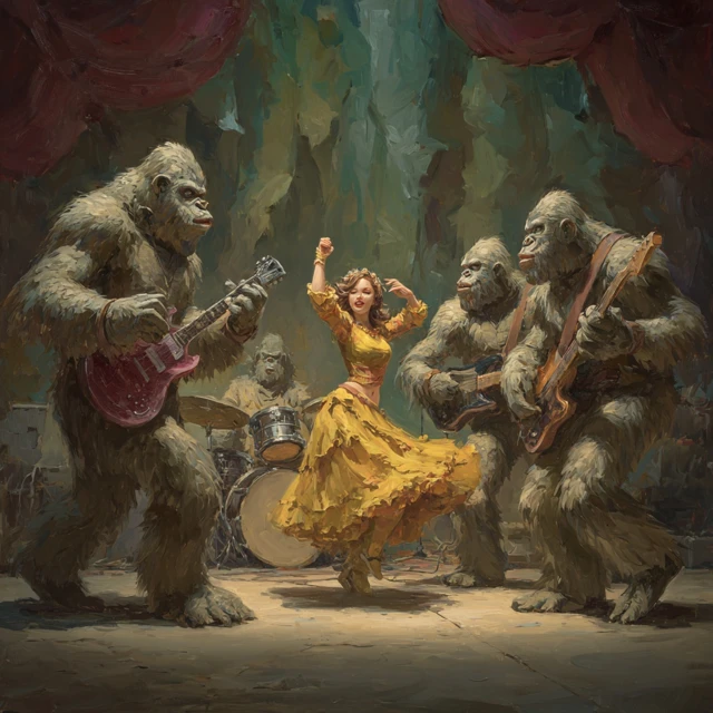 Dancing Woman and Sasquatch Band Performance