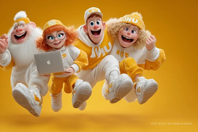 Creative Team 3D Cartoon Dynamic Collaboration