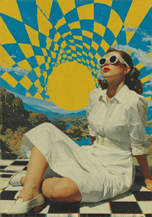 Retro Psychedelic Photo Joe Webb Style Optical Illusion