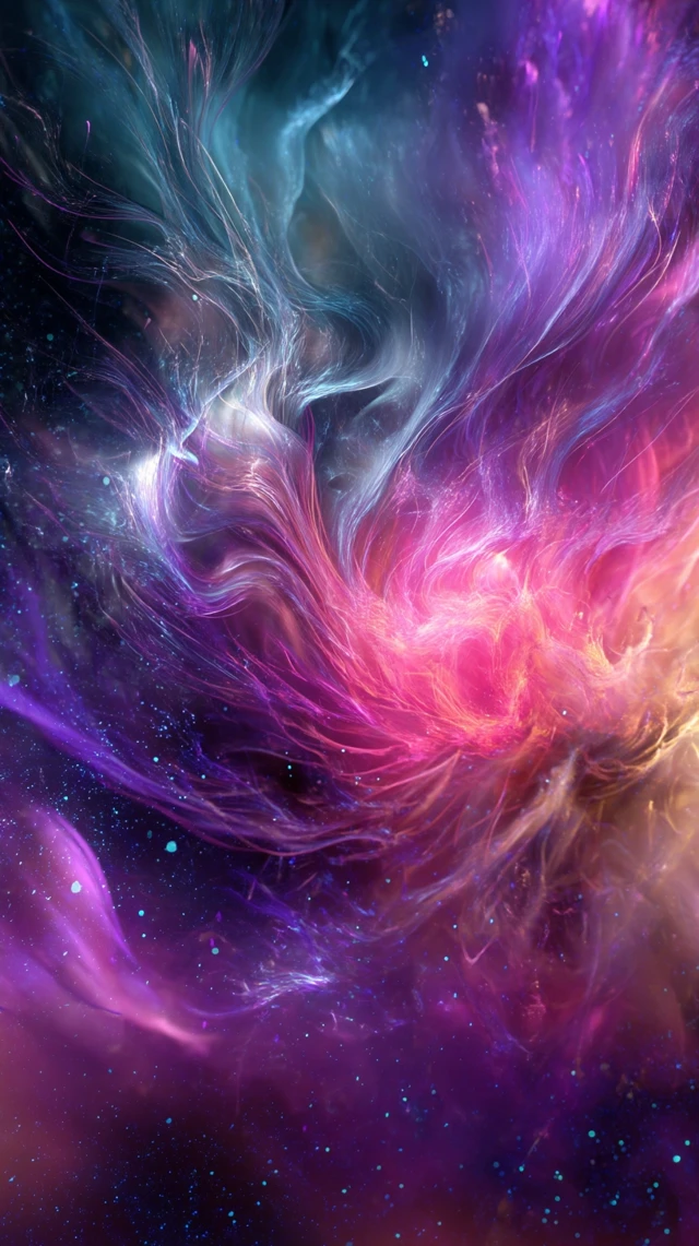 Cosmic Dance Ethereal Scene of Energy and Color