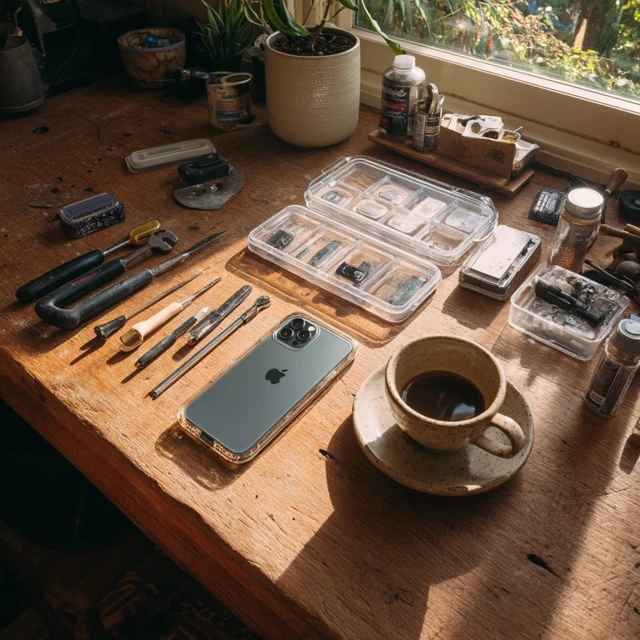 Weekend Desk Setup: Phone Repair, Coffee, and Tools