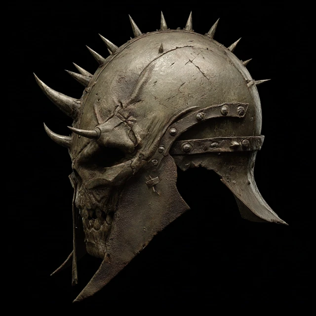 Orcish Helmet with Spikes Fantasy Armor