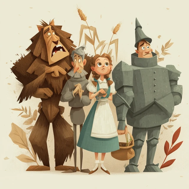 Wizard of Oz Cartoon Illustration