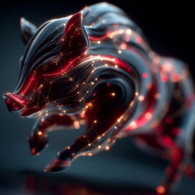 Futuristic Cyborg Pig Abstract Pattern 3D Render