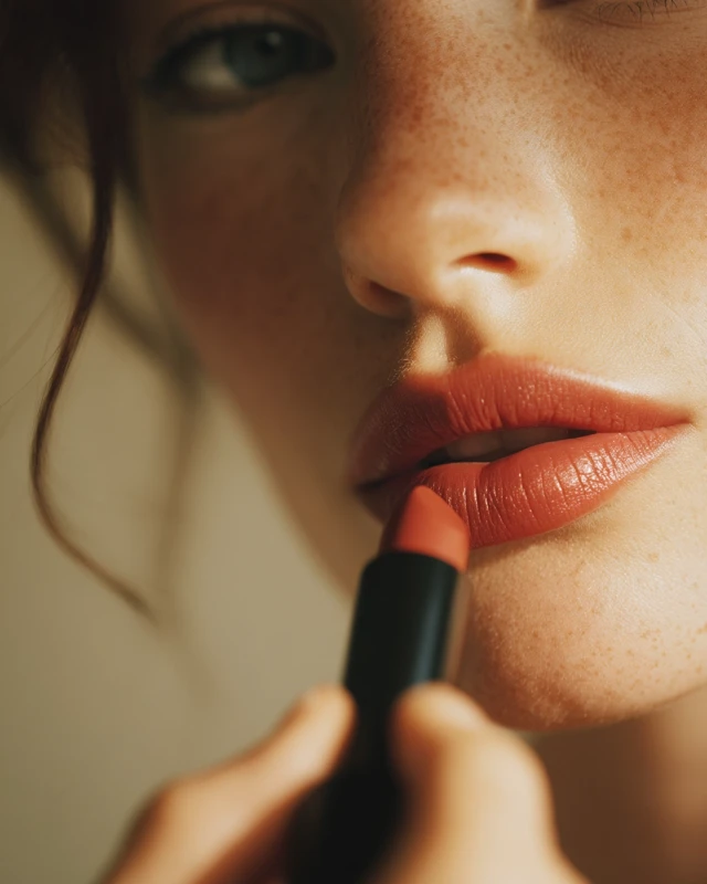 Applying Lipstick Close Up Beauty Photography