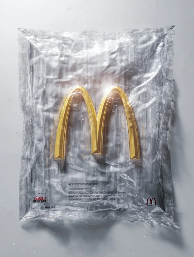 McDonalds Logo Vacuum Sealed Futuristic Art