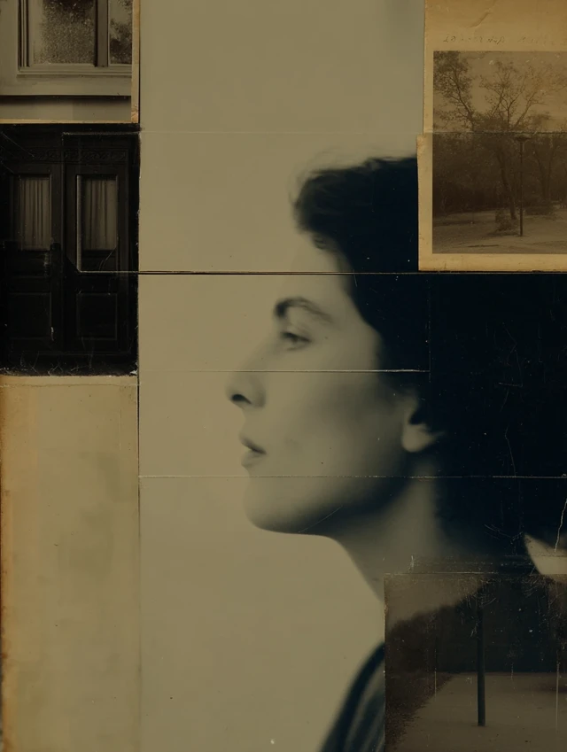 Collage Portrait Woman Profile