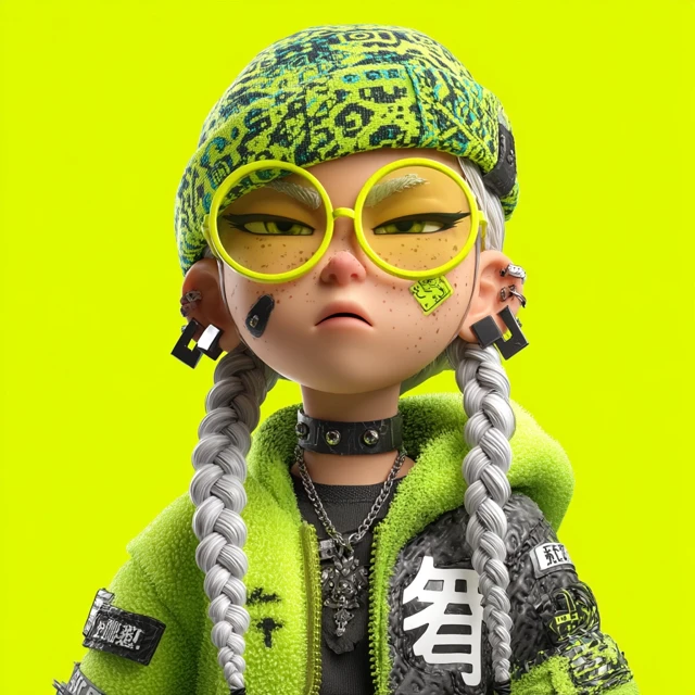 3D Cartoon Punk Character Illustration