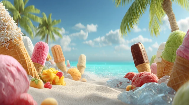 Summer Beach Ice Cream Paradise