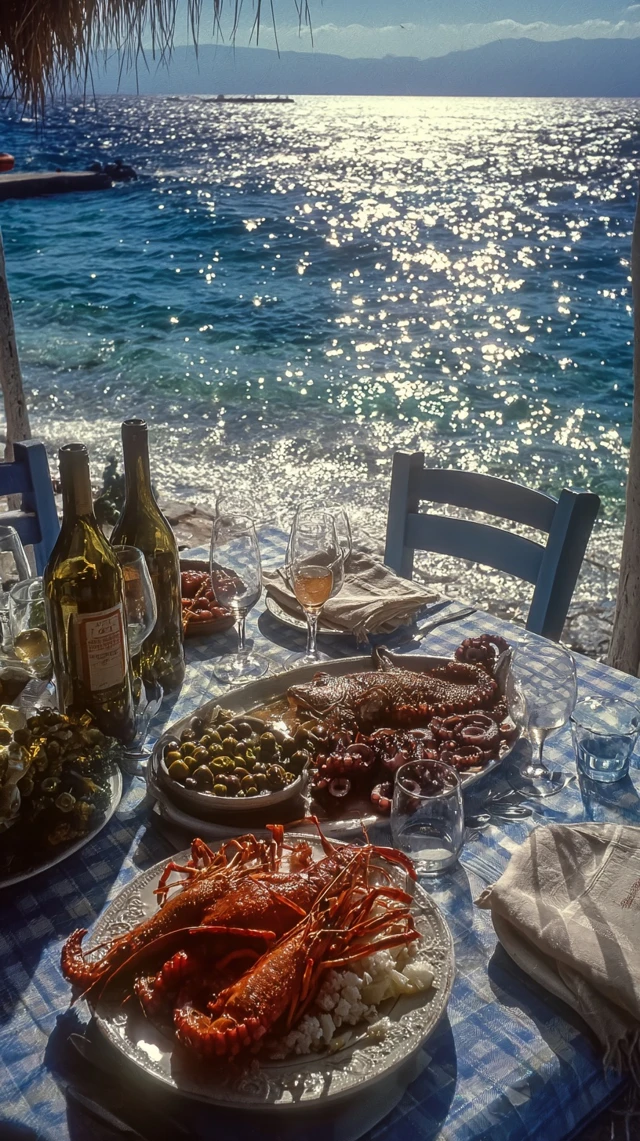 Rhodes Greece Seaside Dining Retro Summer Vibes