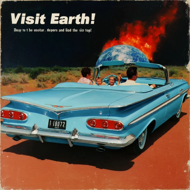 Visit Earth Retro SciFi Advertisement Poster