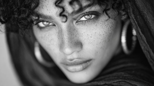 Gothic Indian Woman in Black Captivating Look