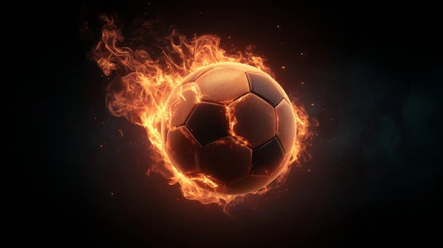 Fiery Soccer Ball Illustration Art