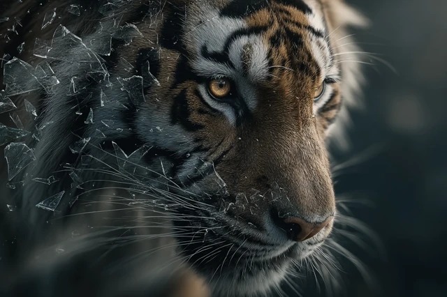 Tiger with Glass Claws Phone Wallpaper