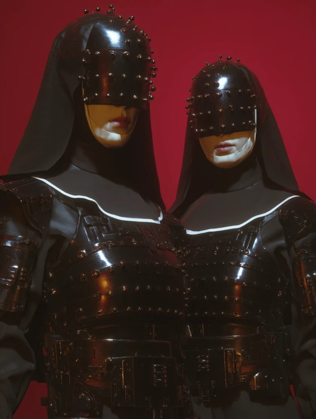 Cyberpunk Battle Nuns with Cyborg Armor