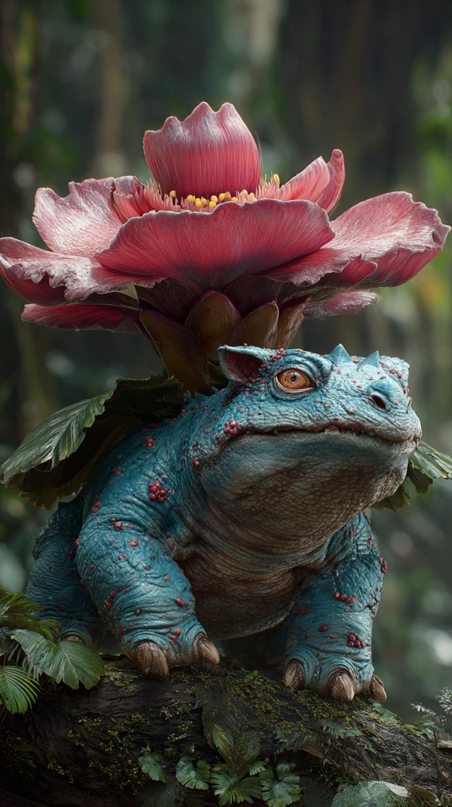 Realistic Venusaur in Jungle Pokemon Art