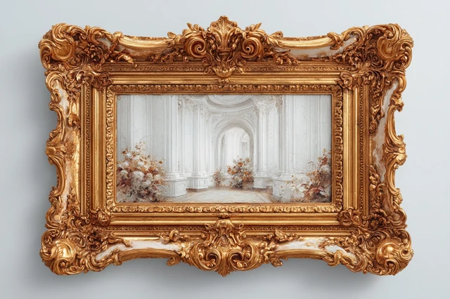Gold Rococo Picture Frame - Decorative Artwork