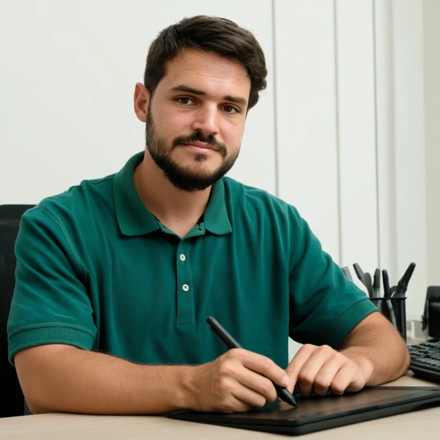 Graphic Designer Working on Tablet