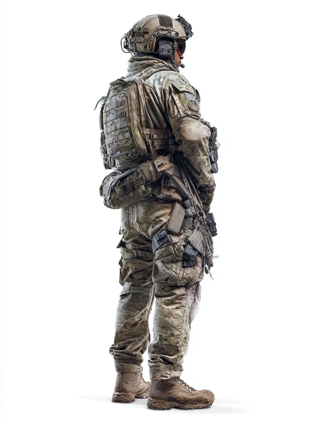 Soldier in Fatigues Hyperrealistic Illustration