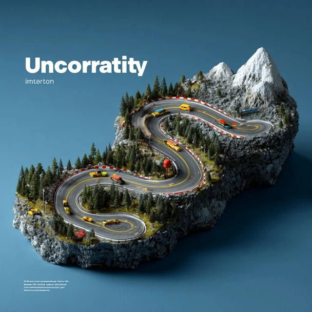 Winding Race Track Icon Uncertainty 3D Vector Design