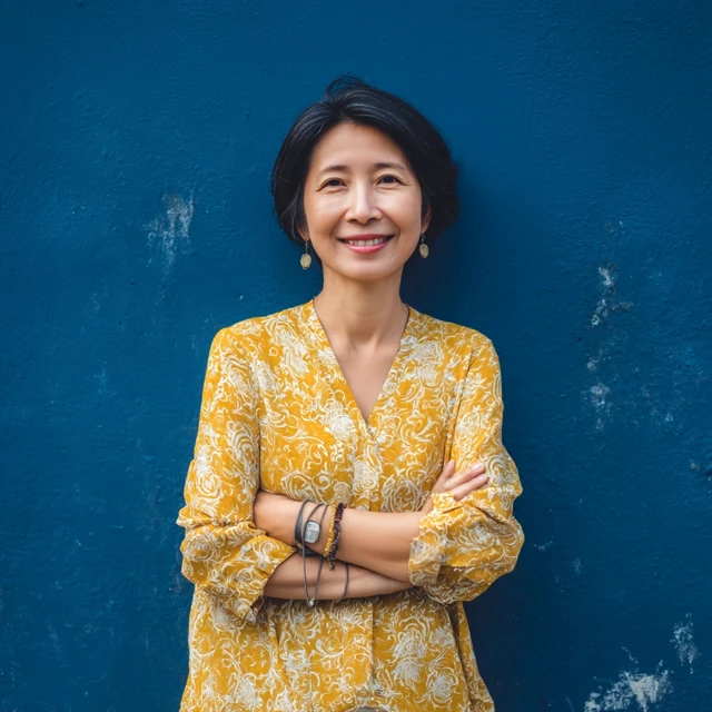 Asian Businesswoman Smiling Confidently
